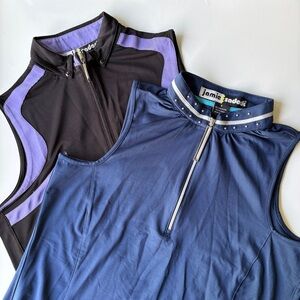 Jamie Sadock lot of 2 Women’s Sz Small Tank Golf Polo Beaded Collar Sleeveless